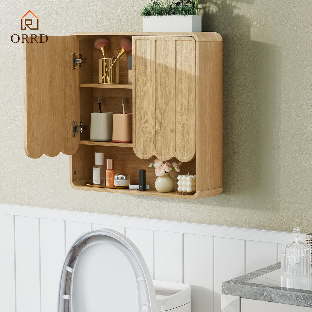 Wall-Mounted Storage Cabinet for The Bathroom, Featuring an Adjustable Shelf, Suitable for Use Over The Toilet in Bathrooms, Laundry Rooms, Kitchens, And Living Rooms