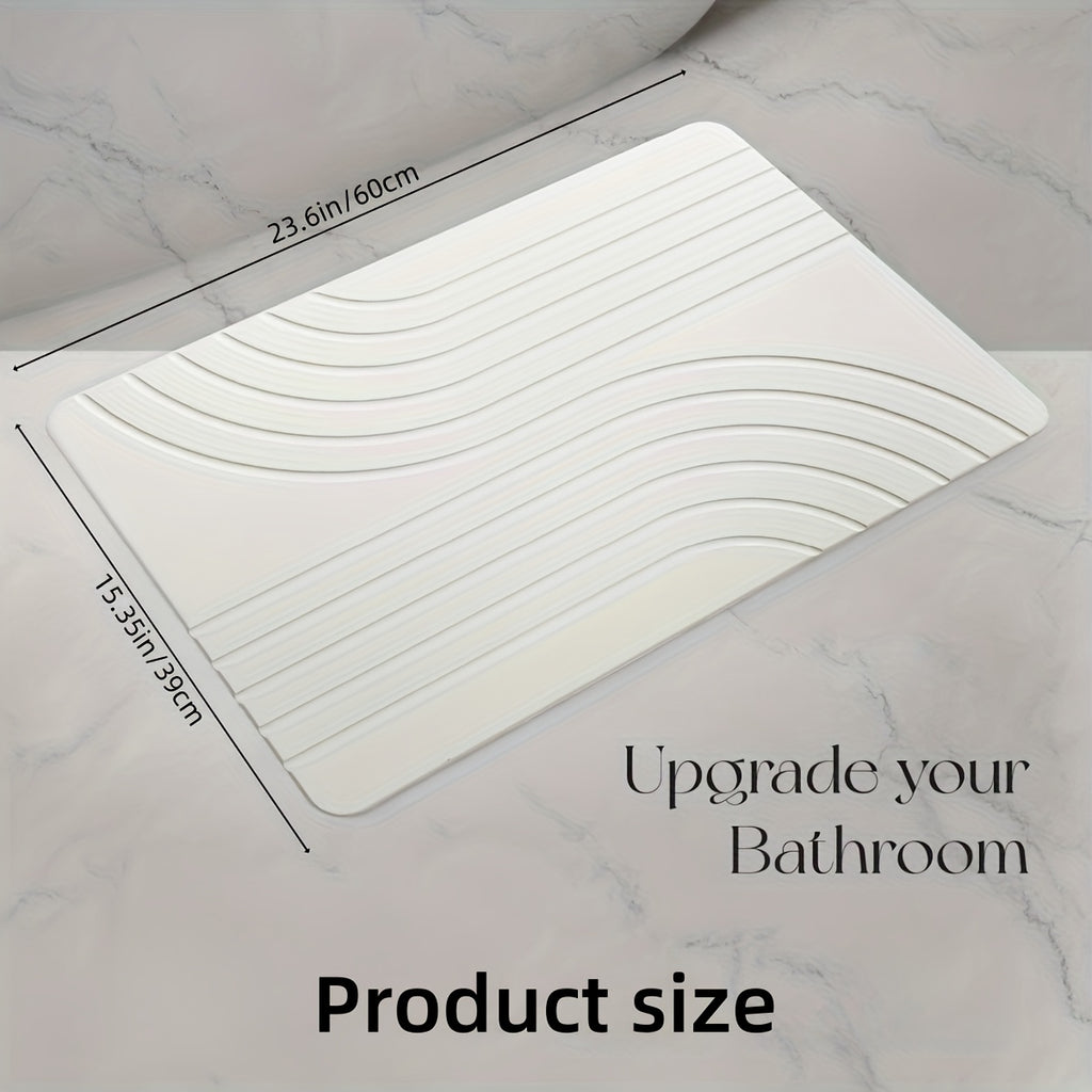 Stone Bath Mat, Diatomaceous Earth Non-Slip Stone Shower Mat - Quick Drying Absorbent Bath Stone Mat - Elegant & Modern Design, Easy To Clean (23.5 X 15 Sandstone)