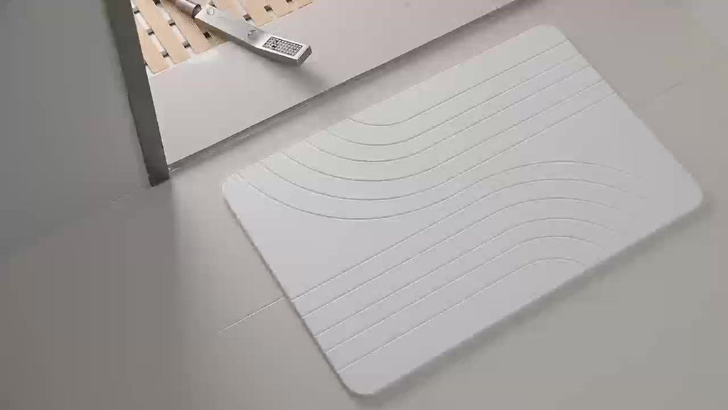 Stone Bath Mat, Diatomaceous Earth Non-Slip Stone Shower Mat - Quick Drying Absorbent Bath Stone Mat - Elegant & Modern Design, Easy To Clean (23.5 X 15 Sandstone)