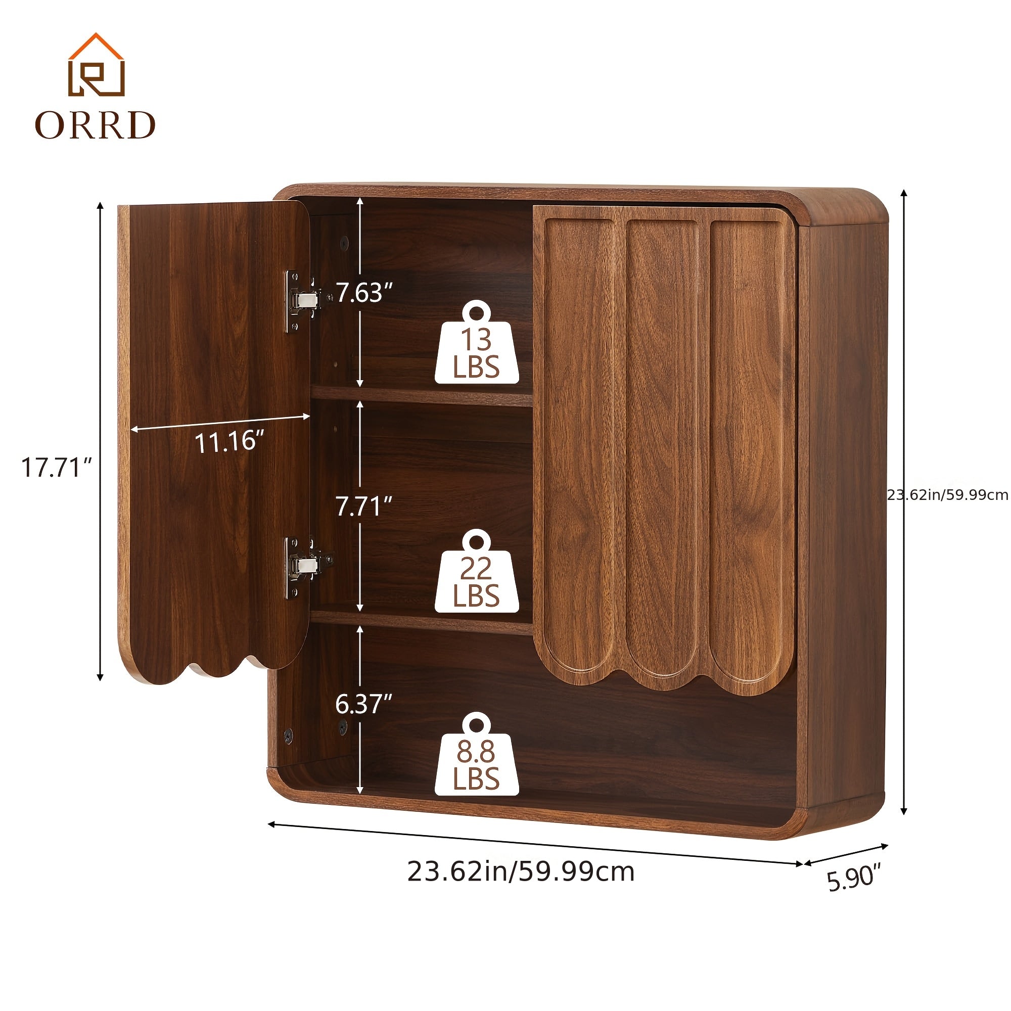 Wall-Mounted Storage Cabinet for The Bathroom, Featuring an Adjustable Shelf, Suitable for Use Over The Toilet in Bathrooms, Laundry Rooms, Kitchens, And Living Rooms