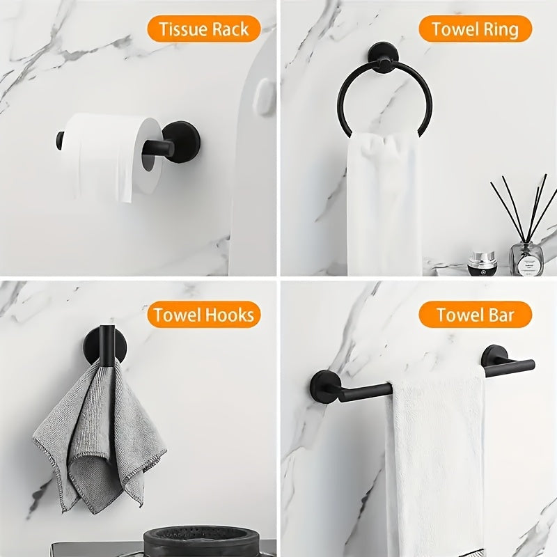 5pcs Stainless Steel Bathroom Pendant, Towel Rack Set, Bathroom Hardware Pendant Set, Bathroom Towel Bar Set