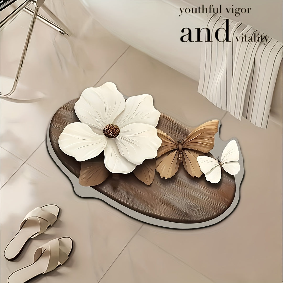 Ultra-Absorbent Diatomite Bathroom Mat That Prevents Slipping - Dries Quickly, Absorbs Water, And Provides a Soft, Comfortable Surface for Various Areas Like The Bathroom, Shower, Laundry Room, Bedroom, Living Room, Entryway, Kitchen Floor