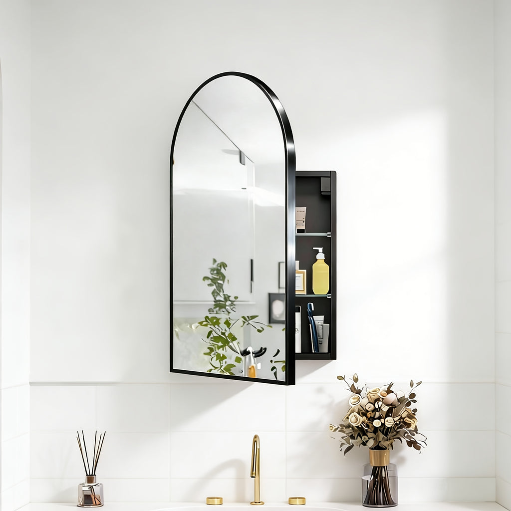 Arched High-Definition Bathroom Mirror Cabinet, 31.5\