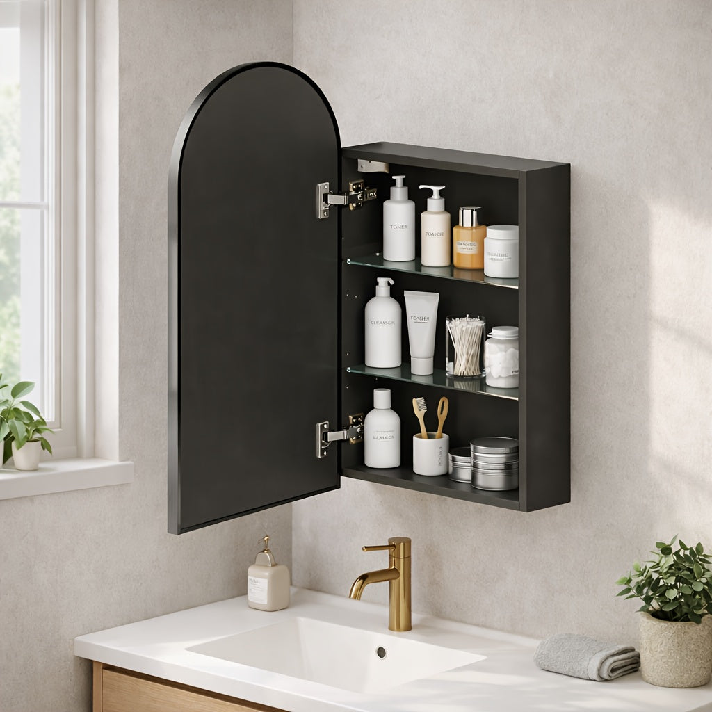 Arched High-Definition Bathroom Mirror Cabinet, 31.5\