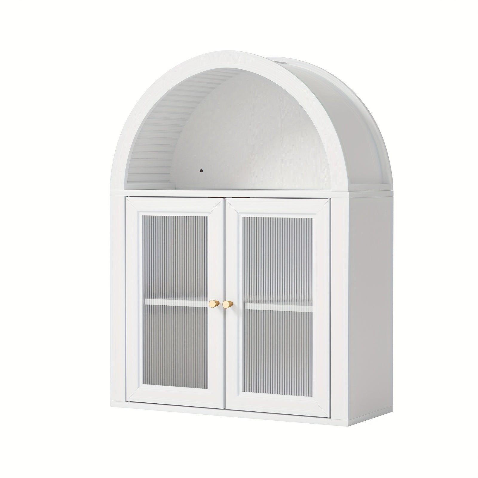 Arched Storage Cabinet Over The Toilet, Bathroom Organizers And Storage, 31 Inch Wall Mount Medicine Cabinet With Adjustable Shelf For Kitchen Pantry Cabinet, Laundry, New Type Of Glass Door