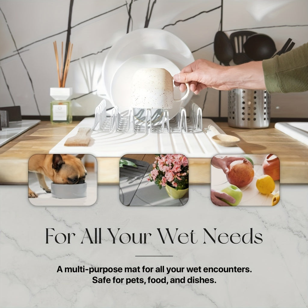 Stone Bath Mat, Diatomaceous Earth Non-Slip Stone Shower Mat - Quick Drying Absorbent Bath Stone Mat - Elegant & Modern Design, Easy To Clean (23.5 X 15 Sandstone)