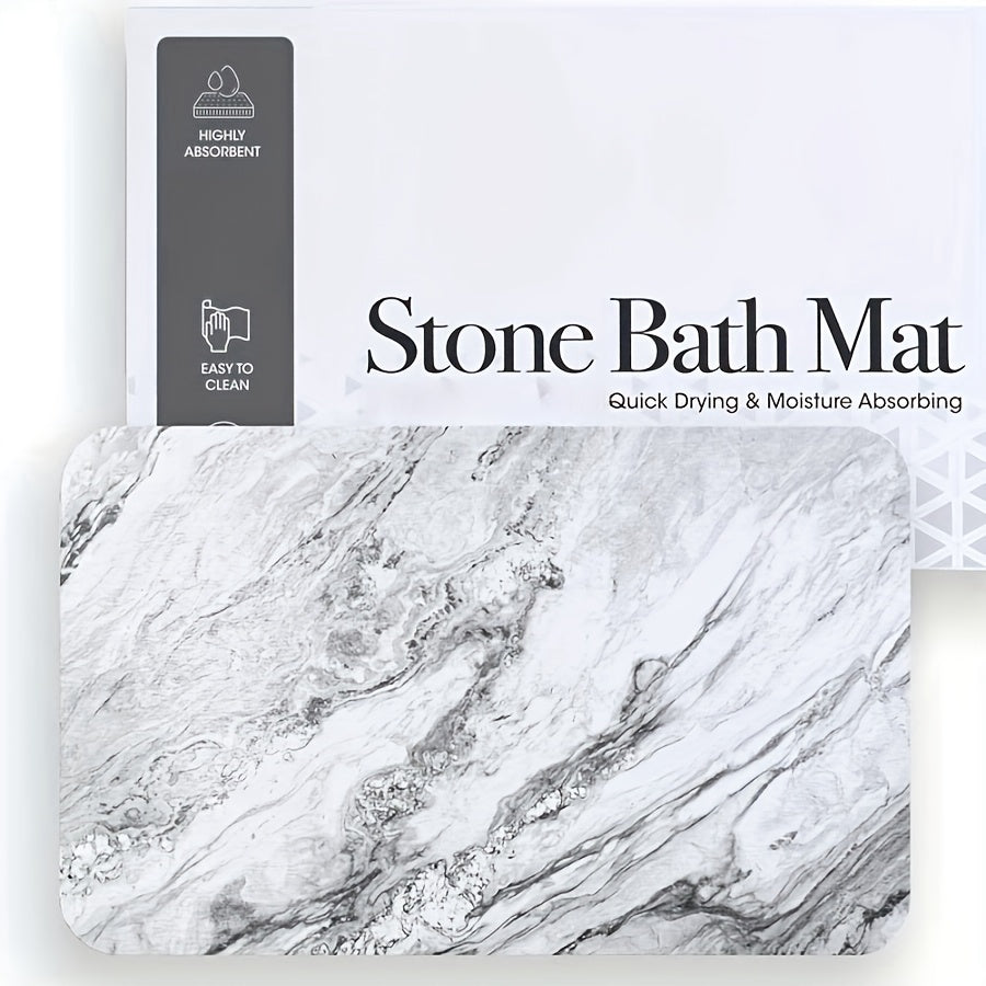 Stone Bath Mat, Diatomaceous Earth Non-Slip Stone Shower Mat - Quick Drying Absorbent Bath Stone Mat - Elegant & Modern Design, Easy To Clean (23.5 X 15 Sandstone)