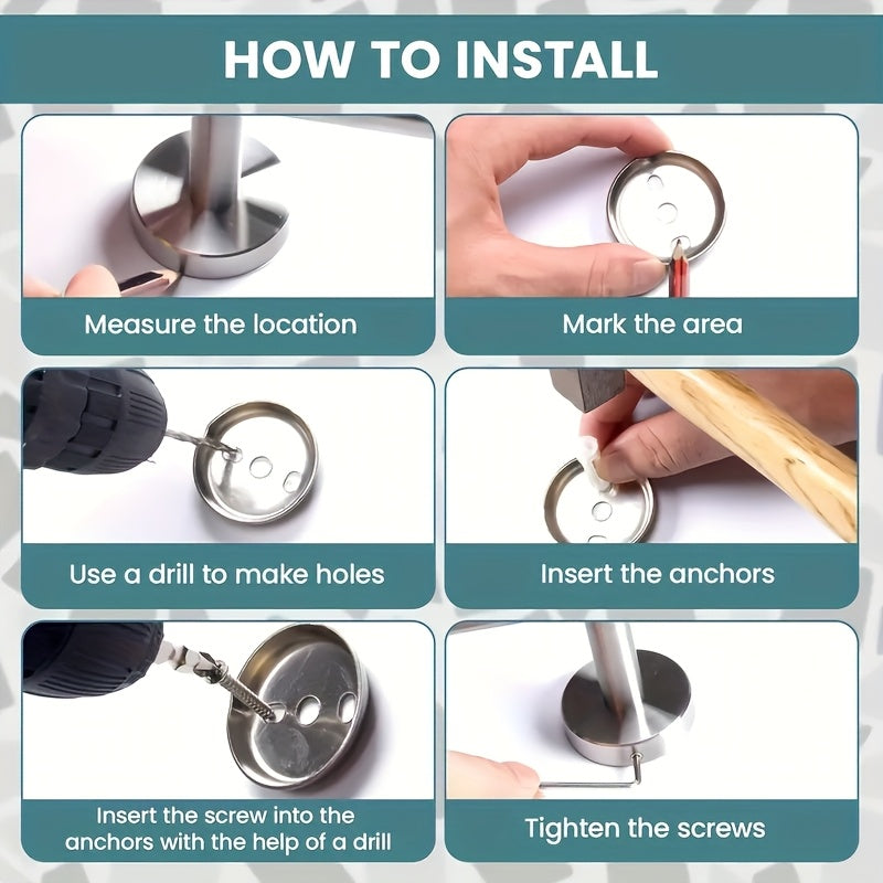 5pcs Stainless Steel Bathroom Pendant, Towel Rack Set, Bathroom Hardware Pendant Set, Bathroom Towel Bar Set