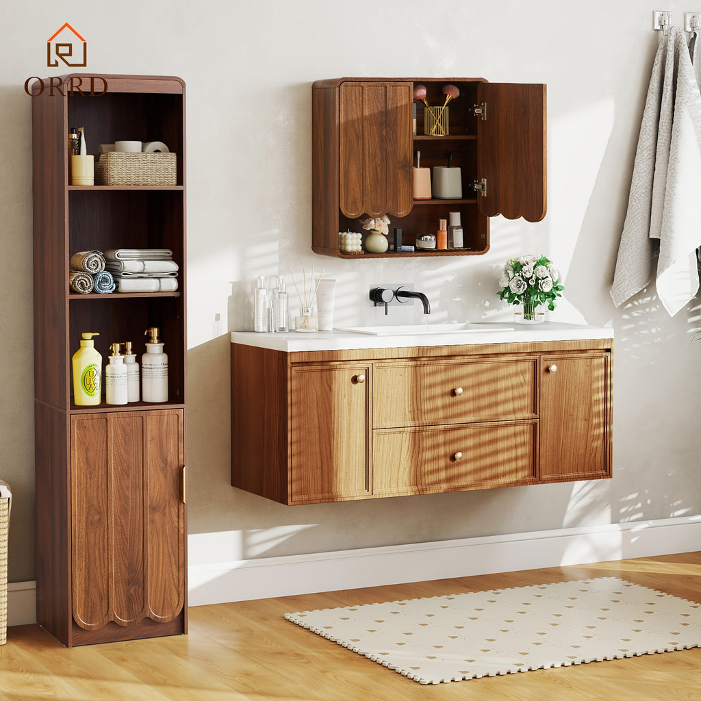 Wall-Mounted Storage Cabinet for The Bathroom, Featuring an Adjustable Shelf, Suitable for Use Over The Toilet in Bathrooms, Laundry Rooms, Kitchens, And Living Rooms