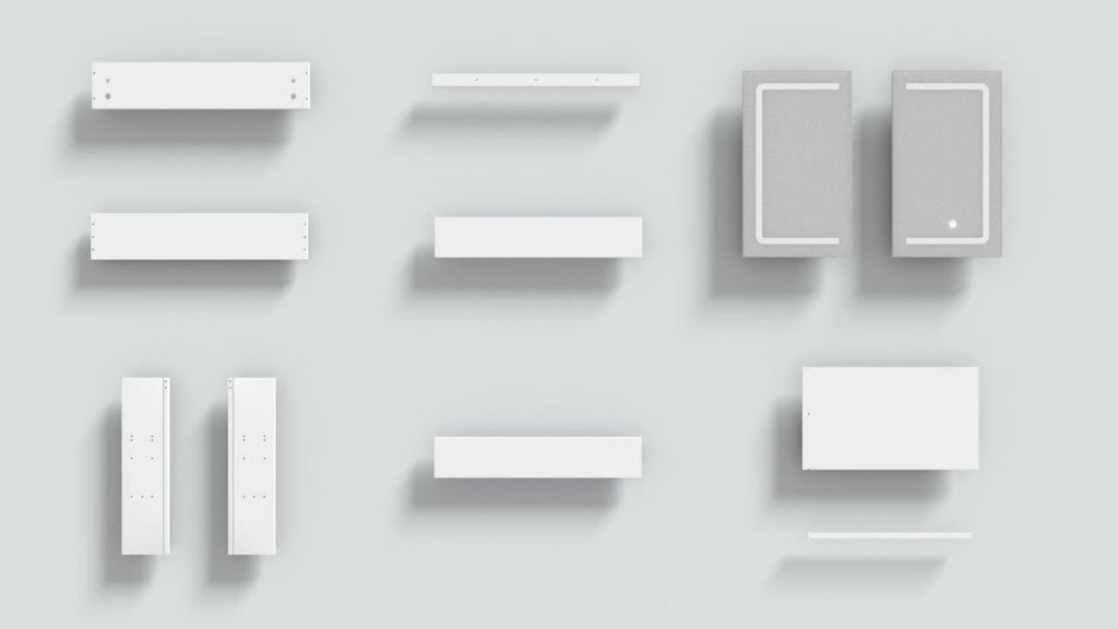 Bathroom Medicine Cabinet with Mirror And LED Light 27.6x23.62 Inch Double Door Wall Mounted Mirror Cabinet with Adjustable Storage Organizer Shelves, White