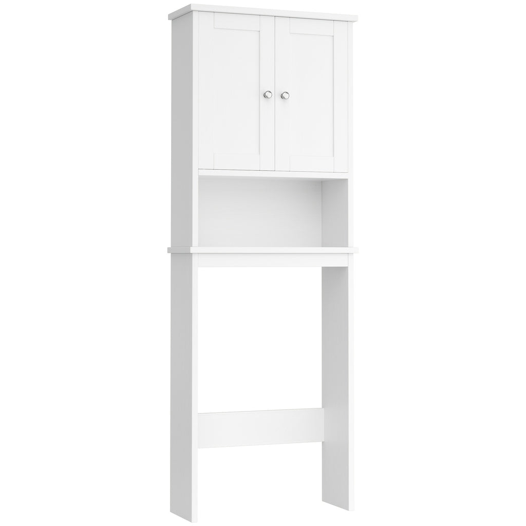 Modern Over-The-Toilet Bathroom Cabinet with Adjustable Shelves & Double Doors - Space-Saving -Standing Toilet Storage Organizer, Assembly for Small Bathrooms (Suitable for homes and facilities)