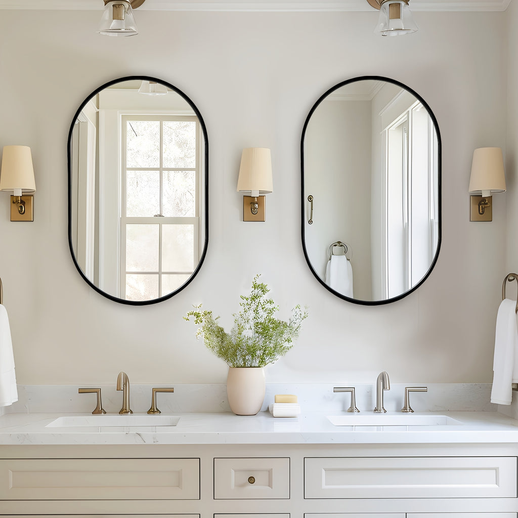 SOGES Medicine Cabinet Mirror with 2 Adjustable Storage Shelves, 34\