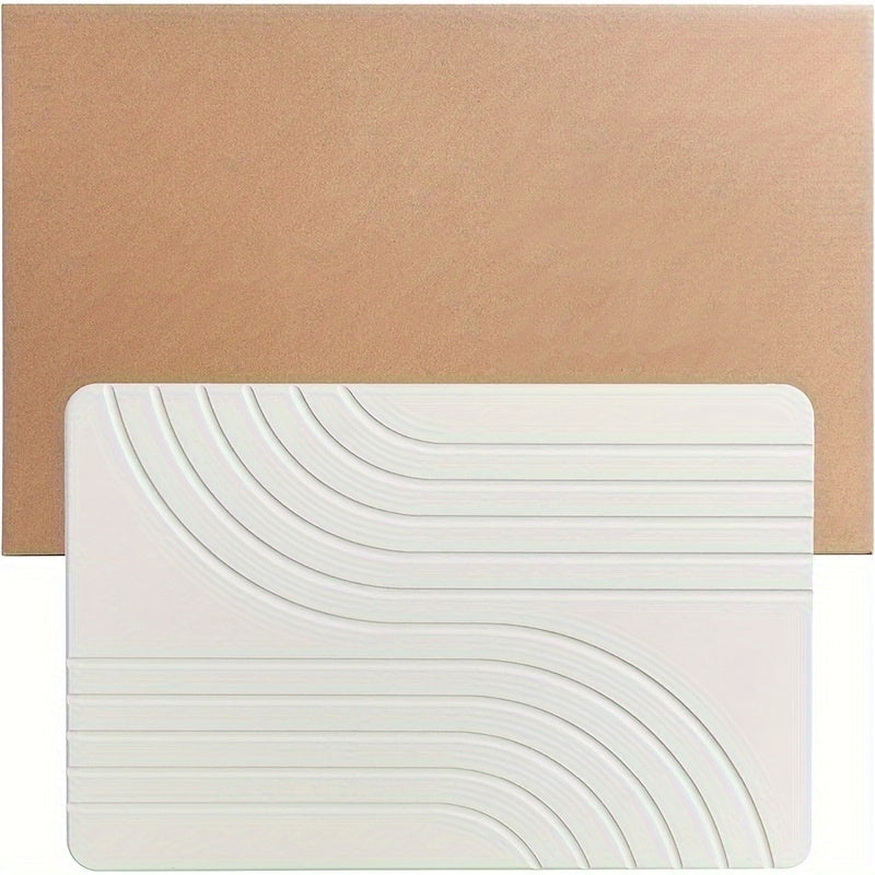 Stone Bath Mat, Diatomaceous Earth Non-Slip Stone Shower Mat - Quick Drying Absorbent Bath Stone Mat - Elegant & Modern Design, Easy To Clean (23.5 X 15 Sandstone)