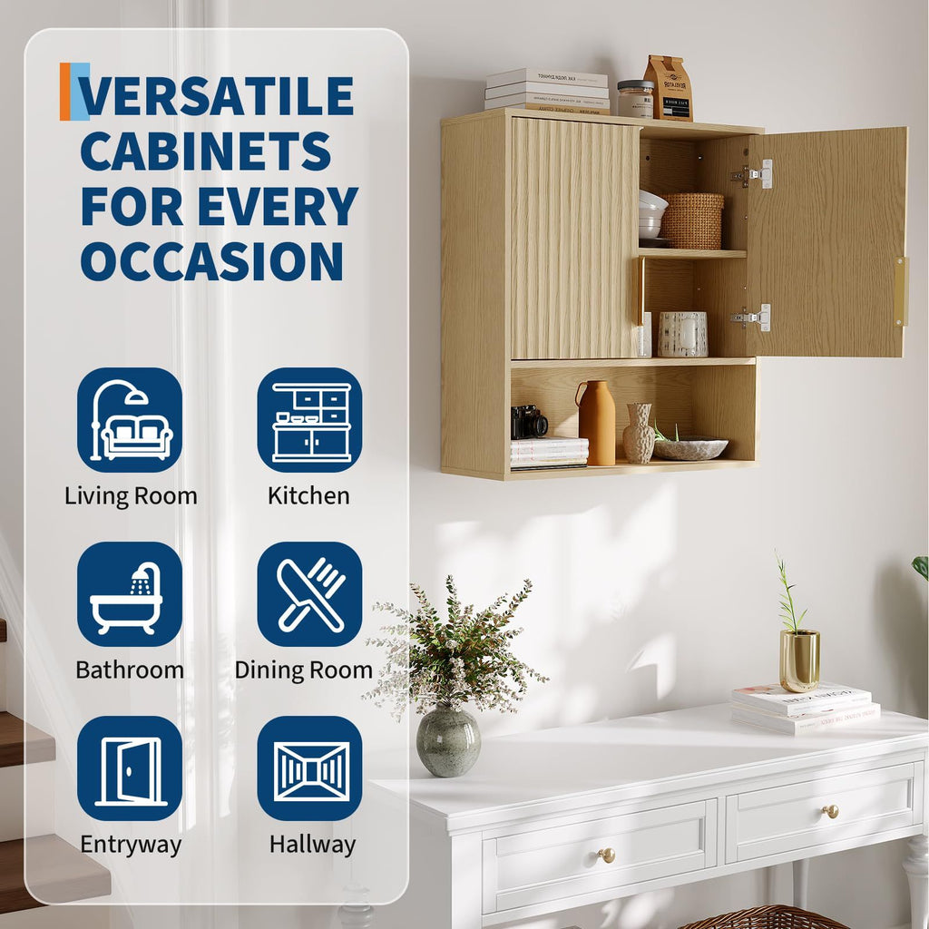 Wall Mounted Bathroom Storage Cabinet - 25x23x8 Inch Wooden Medicine Cabinet with Adjustable Shelf | Ideal for Bathroom, Kitchen, Laundry Room, and Entryway Organization